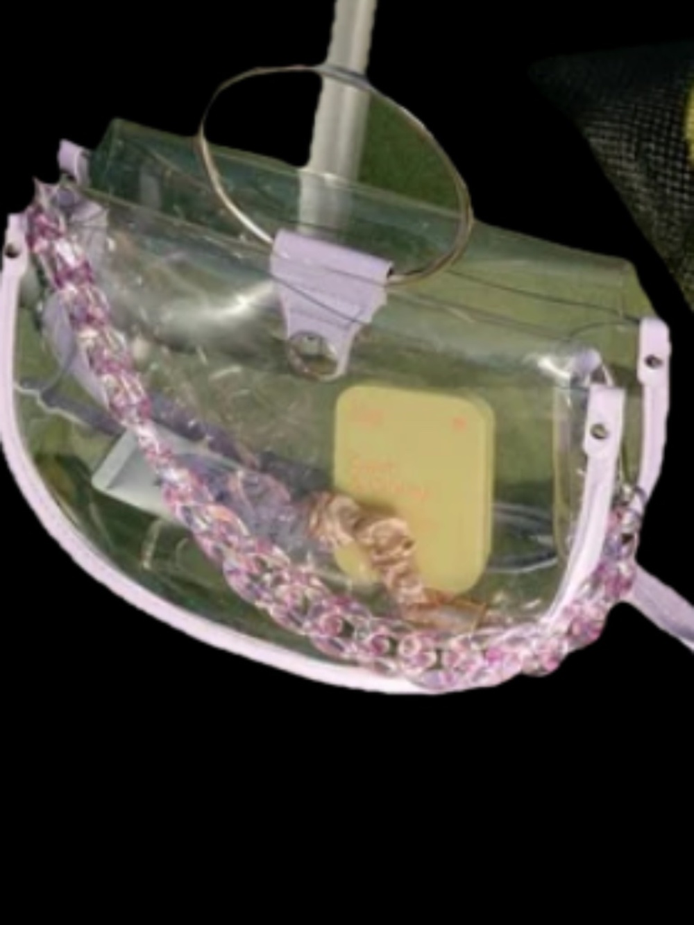 Margo Paige Clear Semi-Circle Crossbody handbag